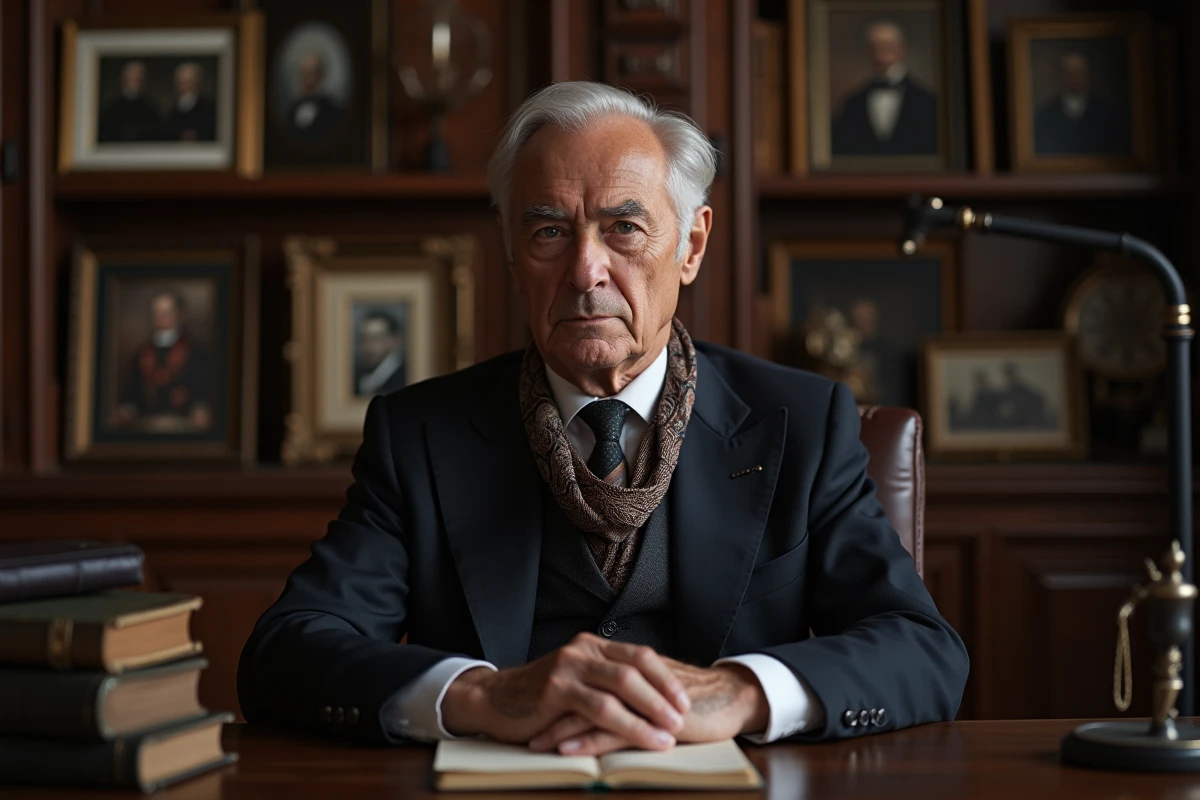 Homme d age en costume dans un bureau ancien